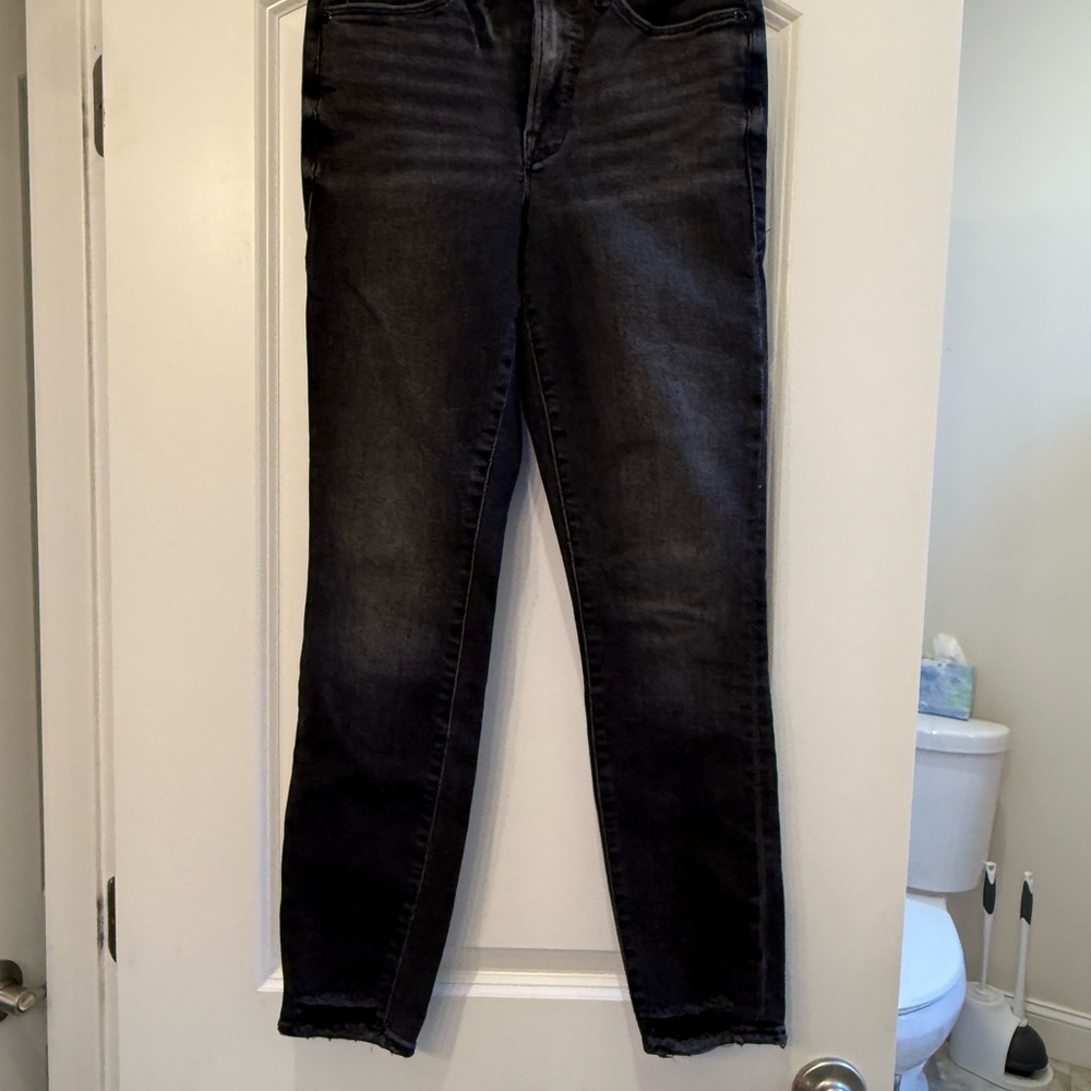 Good American Dark Black Gray Skinny Jeans Good Legs
